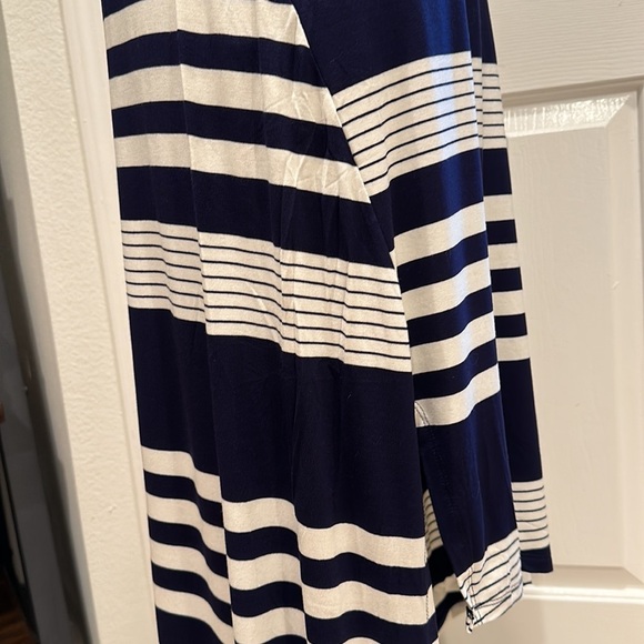 Off White/ Navy stripe tank midi dress - Picture 6 of 7